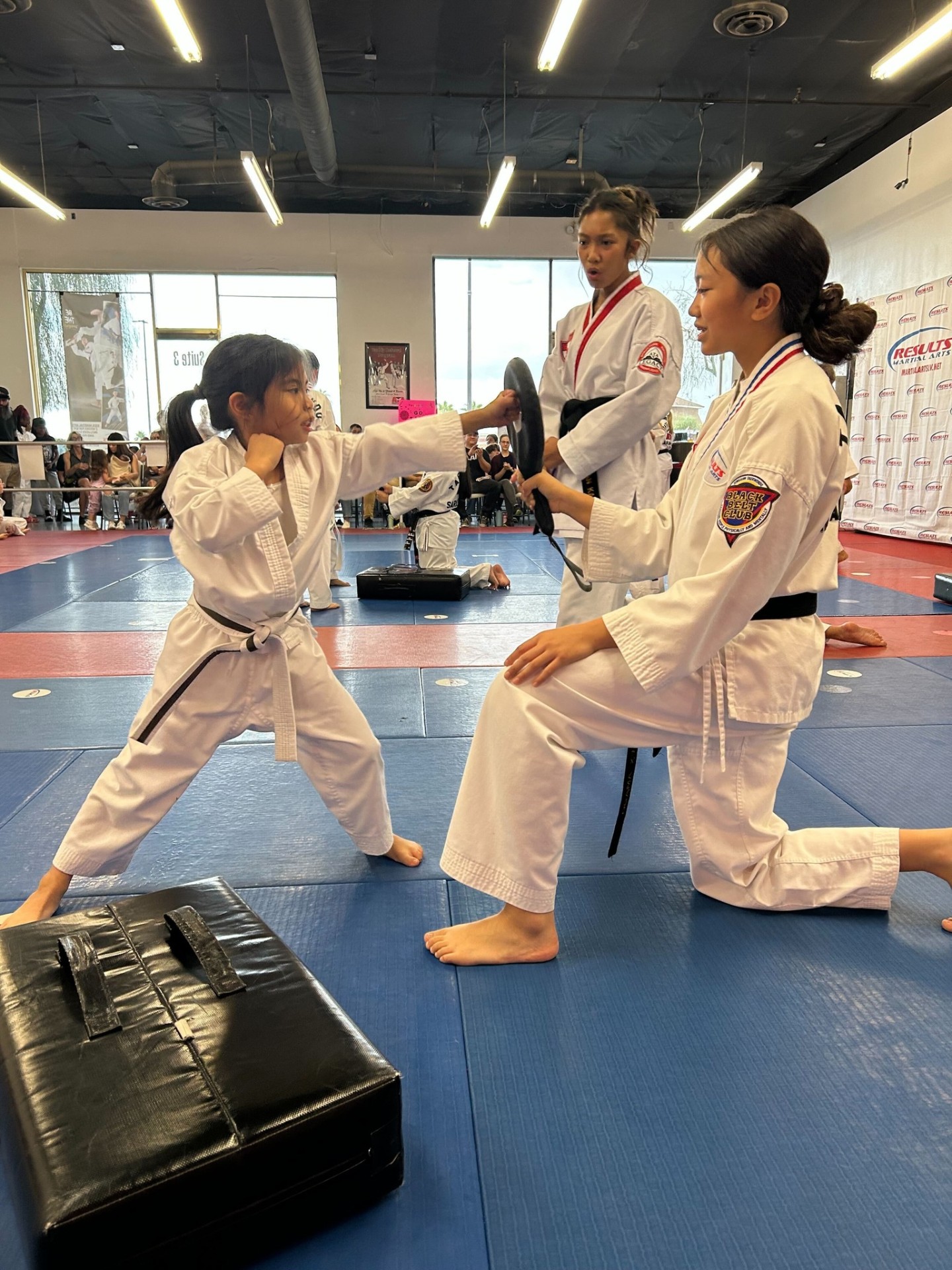 Results Martial Arts students working through a partner drill